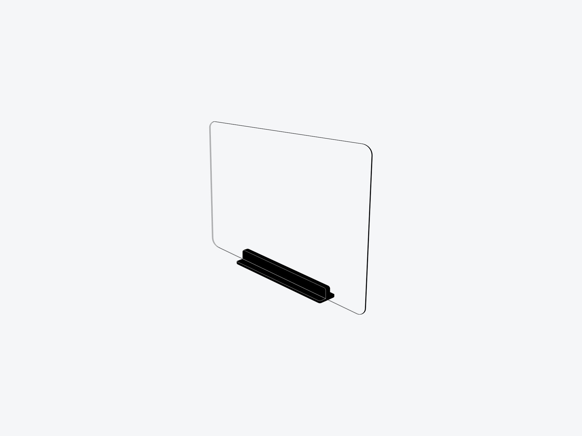 Plexischerm - Zwart marmer met metalen steun - Tafel of Baliemodel